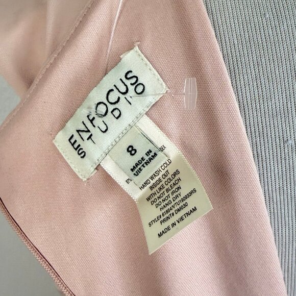 En Focus Studio Dress Size 8 NWT Pink Stretch Knit Maxi Sequin Sleeveless - Picture 6 of 6